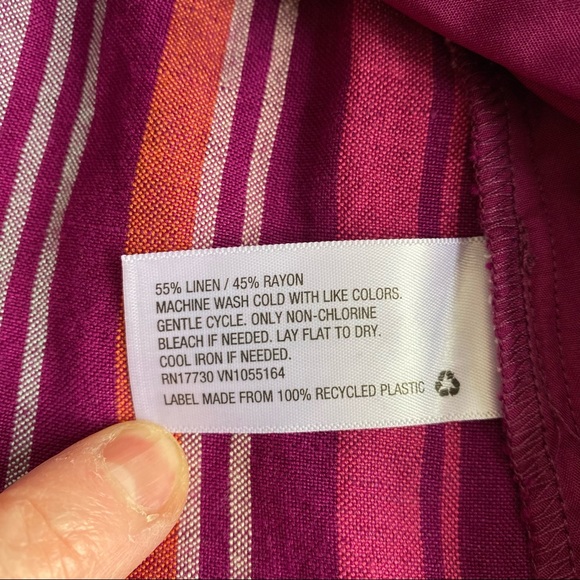 A New Day Linen Stripe Paper Bag Mini Skirt NWT XS - Picture 9 of 9